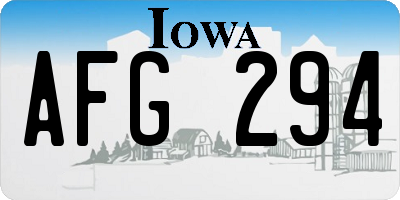 IA license plate AFG294