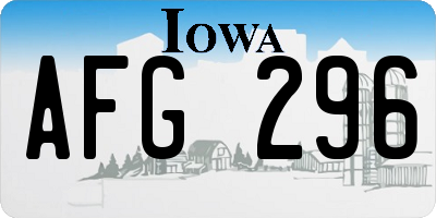 IA license plate AFG296