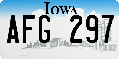 IA license plate AFG297