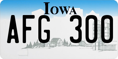 IA license plate AFG300