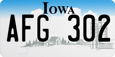 IA license plate AFG302