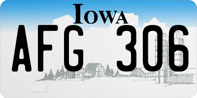 IA license plate AFG306