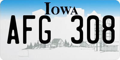 IA license plate AFG308