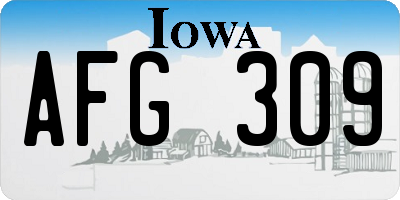 IA license plate AFG309