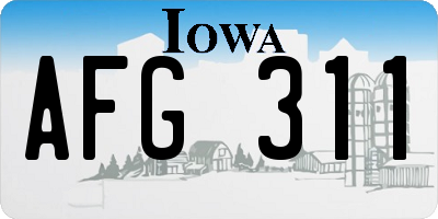 IA license plate AFG311