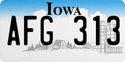 IA license plate AFG313