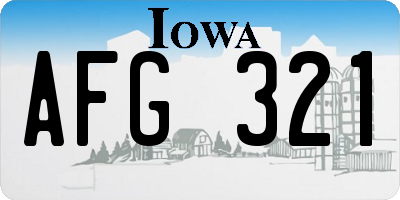 IA license plate AFG321
