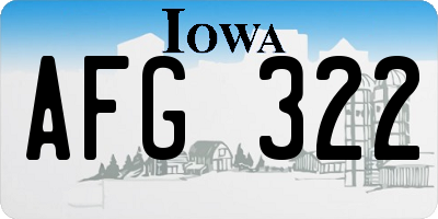 IA license plate AFG322