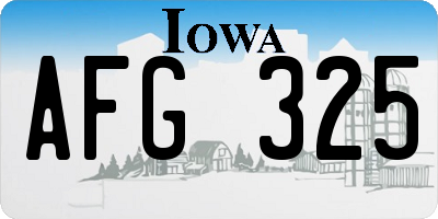 IA license plate AFG325