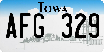 IA license plate AFG329