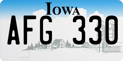 IA license plate AFG330