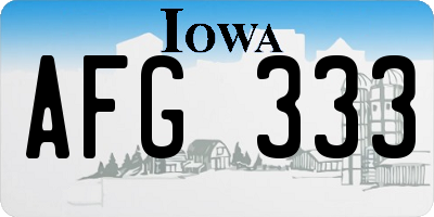 IA license plate AFG333