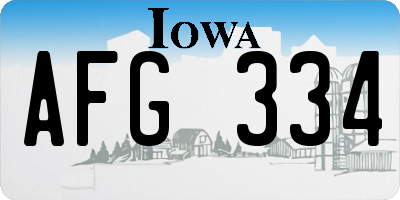 IA license plate AFG334