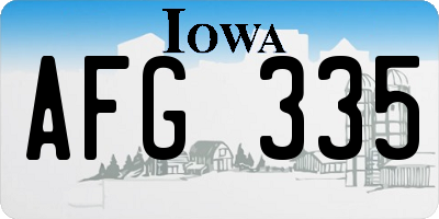IA license plate AFG335