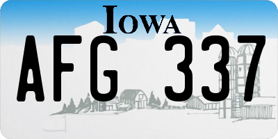 IA license plate AFG337