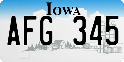 IA license plate AFG345