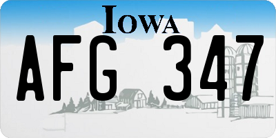 IA license plate AFG347