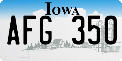 IA license plate AFG350