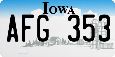 IA license plate AFG353