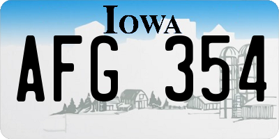 IA license plate AFG354