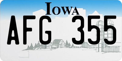 IA license plate AFG355