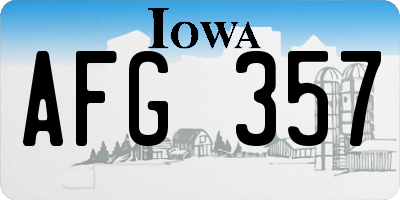 IA license plate AFG357