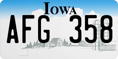 IA license plate AFG358