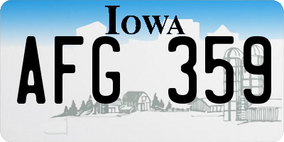 IA license plate AFG359