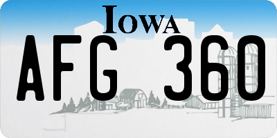 IA license plate AFG360
