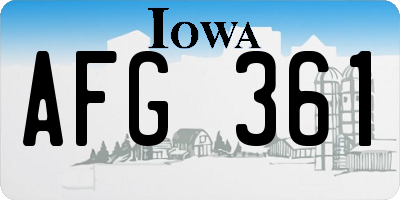 IA license plate AFG361