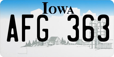 IA license plate AFG363