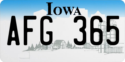 IA license plate AFG365