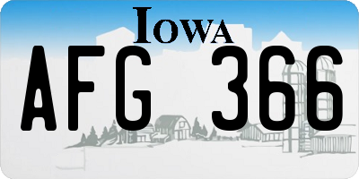 IA license plate AFG366