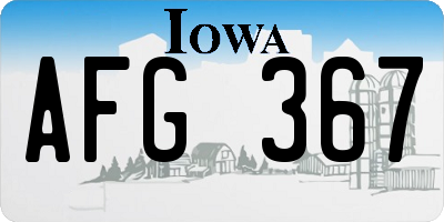 IA license plate AFG367