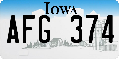 IA license plate AFG374