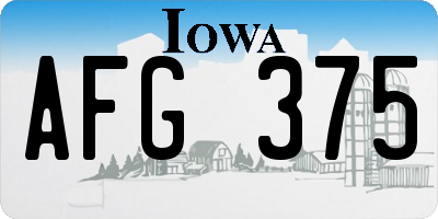 IA license plate AFG375
