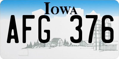 IA license plate AFG376