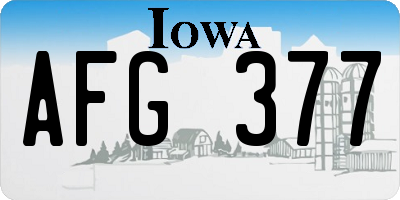 IA license plate AFG377
