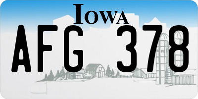 IA license plate AFG378
