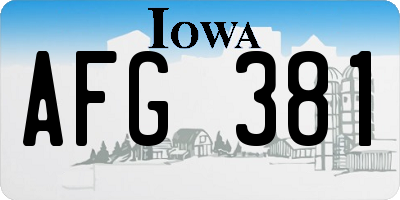 IA license plate AFG381