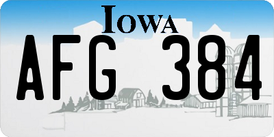 IA license plate AFG384