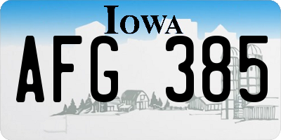 IA license plate AFG385