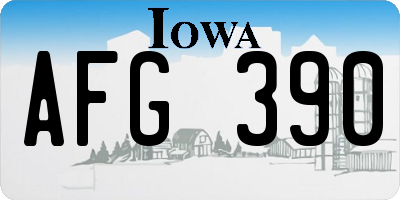 IA license plate AFG390