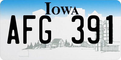 IA license plate AFG391