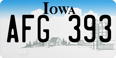 IA license plate AFG393