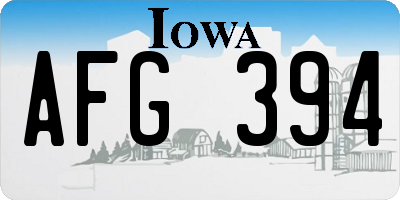IA license plate AFG394
