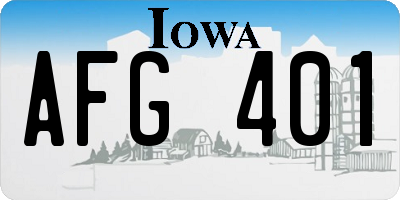 IA license plate AFG401