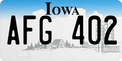 IA license plate AFG402