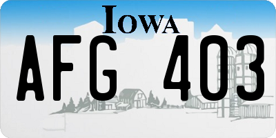 IA license plate AFG403