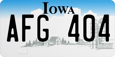 IA license plate AFG404